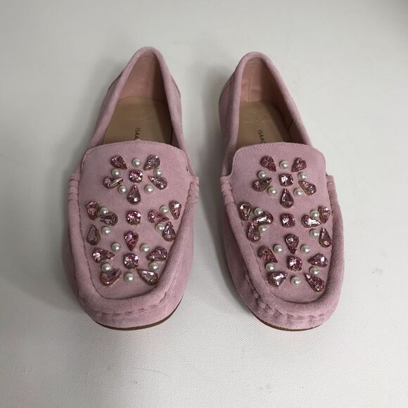 Isaac Mizrahi Suede Embellished Moccasins - Picture 2 of 6